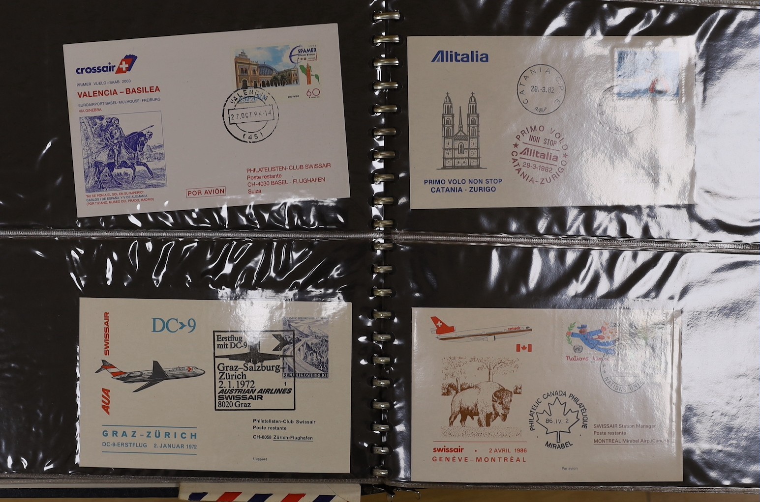 Ten albums World stamps and FDCs, modern airmail covers